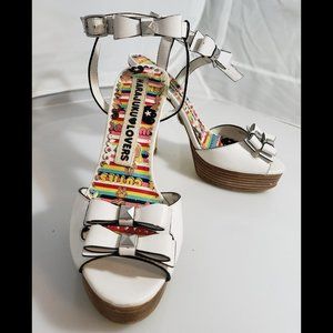 White platform sandals